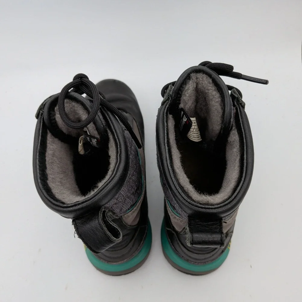 UGG Carora Waterproof Black Teal Leather Winter Boots 1005625 Womens 7.5